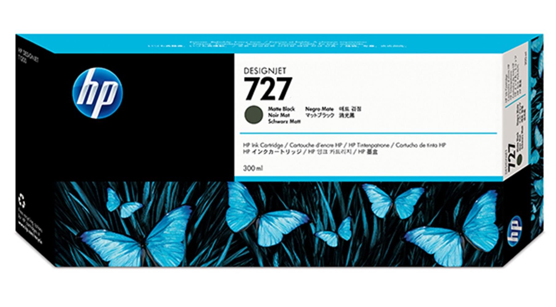 HP 727 Mat Siyah (Matte Black) 300 ml Orijinal DesignJet Plotter Mürekkep Kartuşu (C1Q12A)