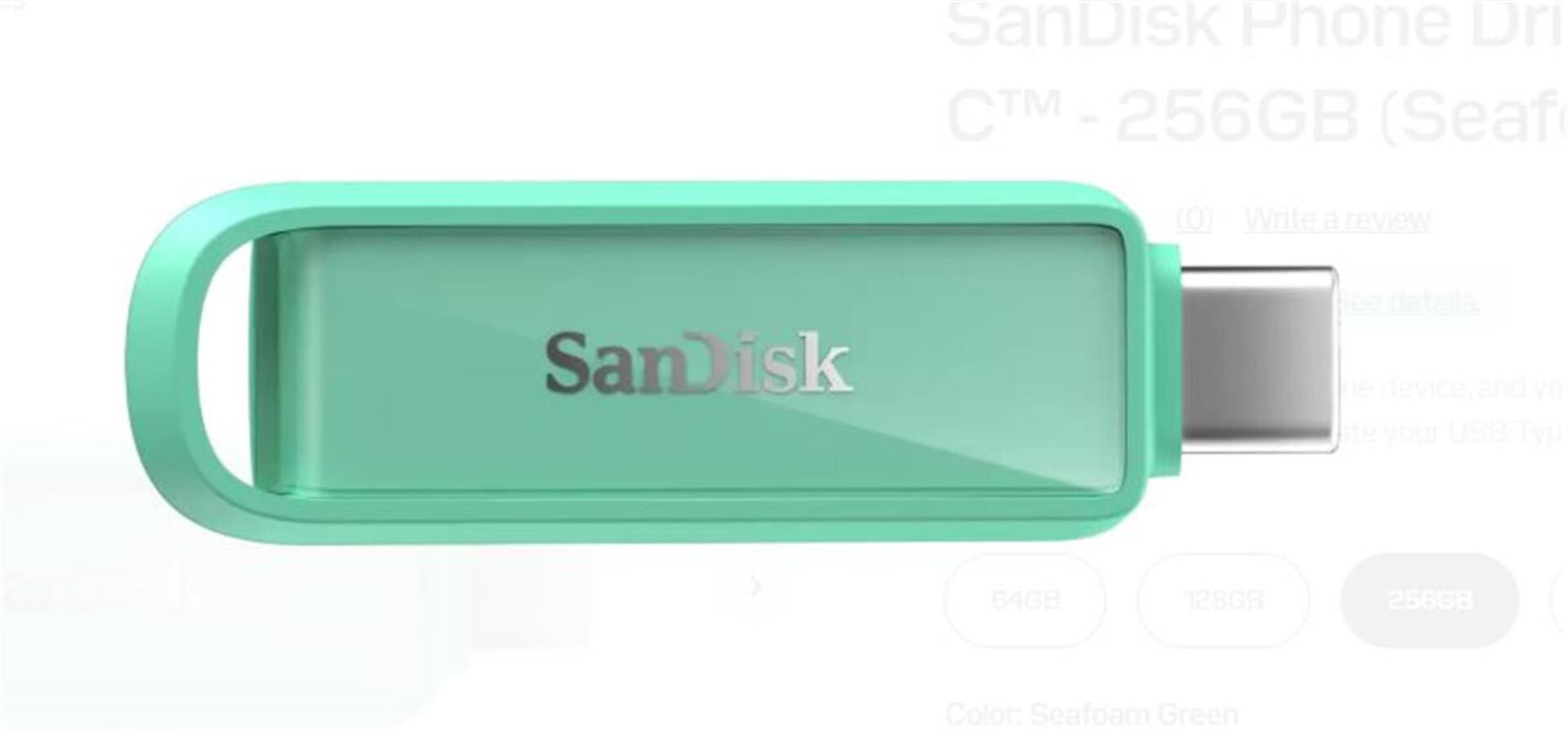 SanDisk iXpand Flash Drive Luxe 256GB USB-C ve Lightning Çift Girişli Flash Bellek - Seafoam Green (SDIXS0N-256G-GN6NQ)