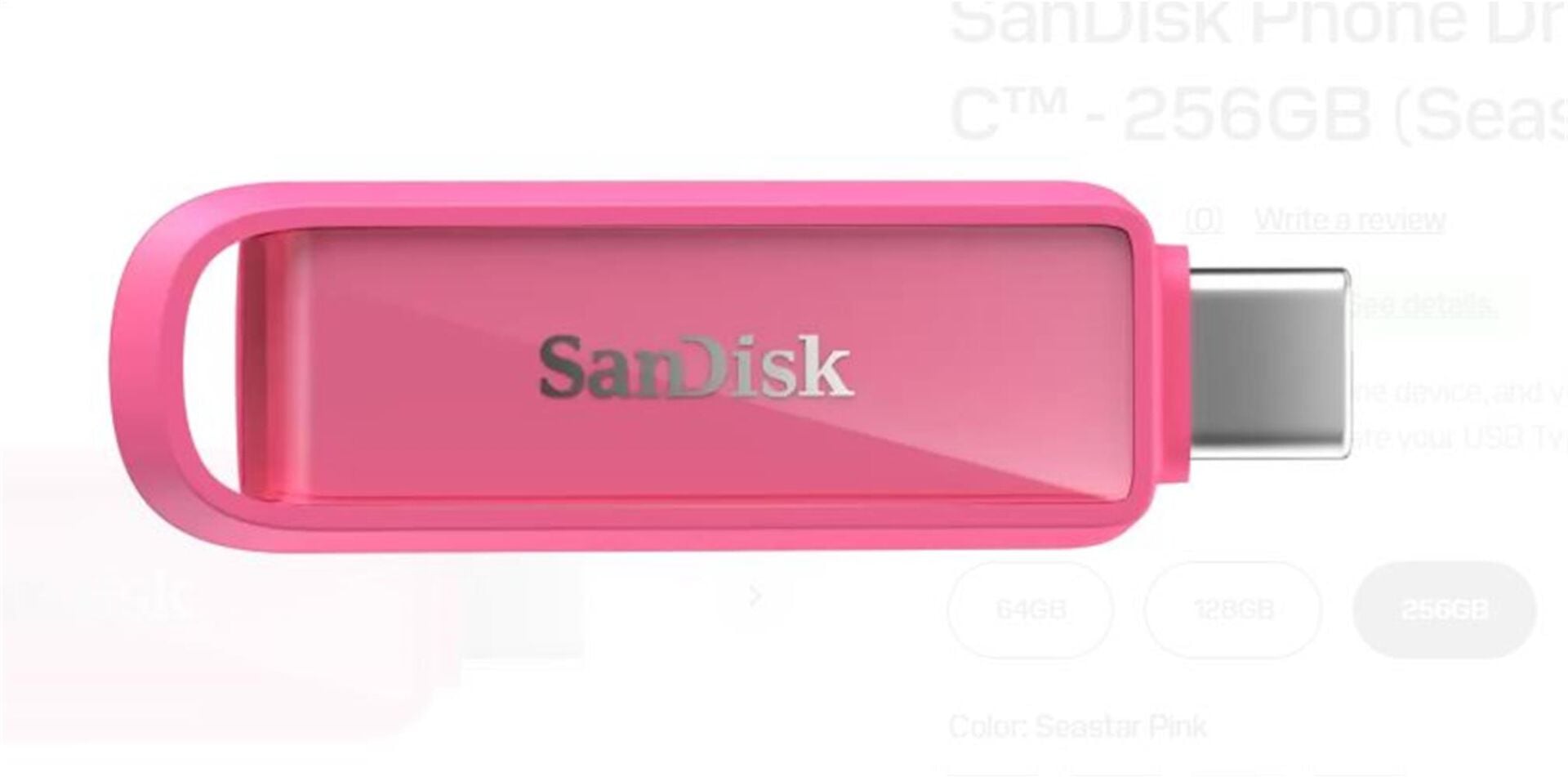 SanDisk iXpand Flash Drive Luxe 256GB USB-C ve Lightning Çift Girişli Flash Bellek - Seastar Pink (SDIXS0N-256G-GN6NG)