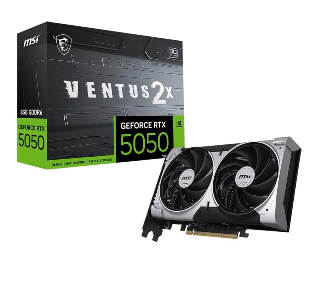 MSI GeForce RTX 5050 VENTUS 2X OC 8GB GDDR6 128-Bit DLSS 4 Ekran Kartı