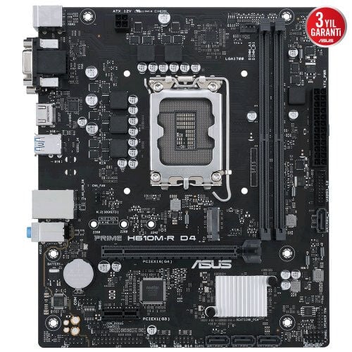 Asus Prime H610M-R D4-SI Intel H610 Soket LGA1700 DDR4 3200MHz mATX Anakart