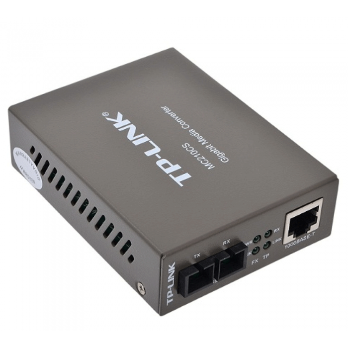 TP‑LINK Omada MC210CS Gigabit Single‑Mode Media Converter – 1×10/100/1000 Mbps RJ‑45 + 1×1000Base‑LX Single‑Mode SC (1310 nm, 15–20 km), Dış Güç Adaptörlü