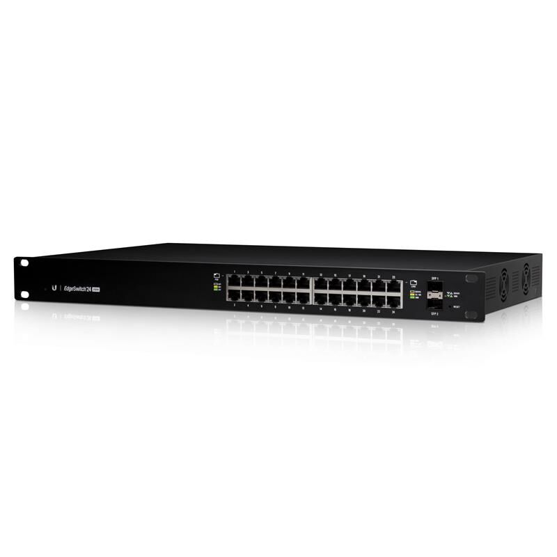 Ubiquiti EdgeSwitch ES‑24‑250W 24‑Port 10/100/1000 Mbps Gigabit Ethernet + 2×1 Gbps SFP Uplink + Konsol Port 802.3af/at Web Yönetilebilir 250W Rackmount PoE Switch