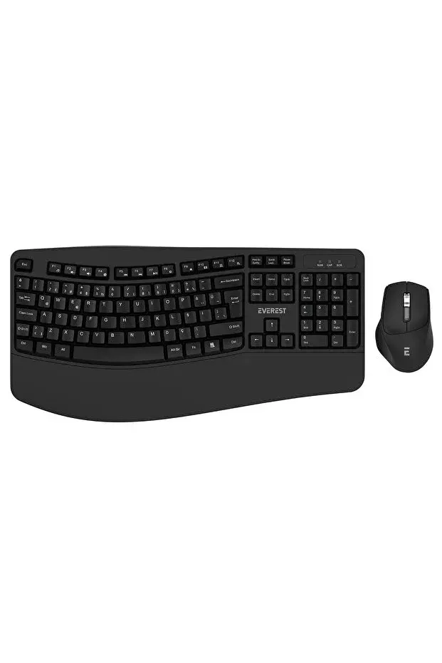 Everest KM-35 Comfy Siyah Kablosuz Ergonomik Q Multimedia Klavye + Mouse Set