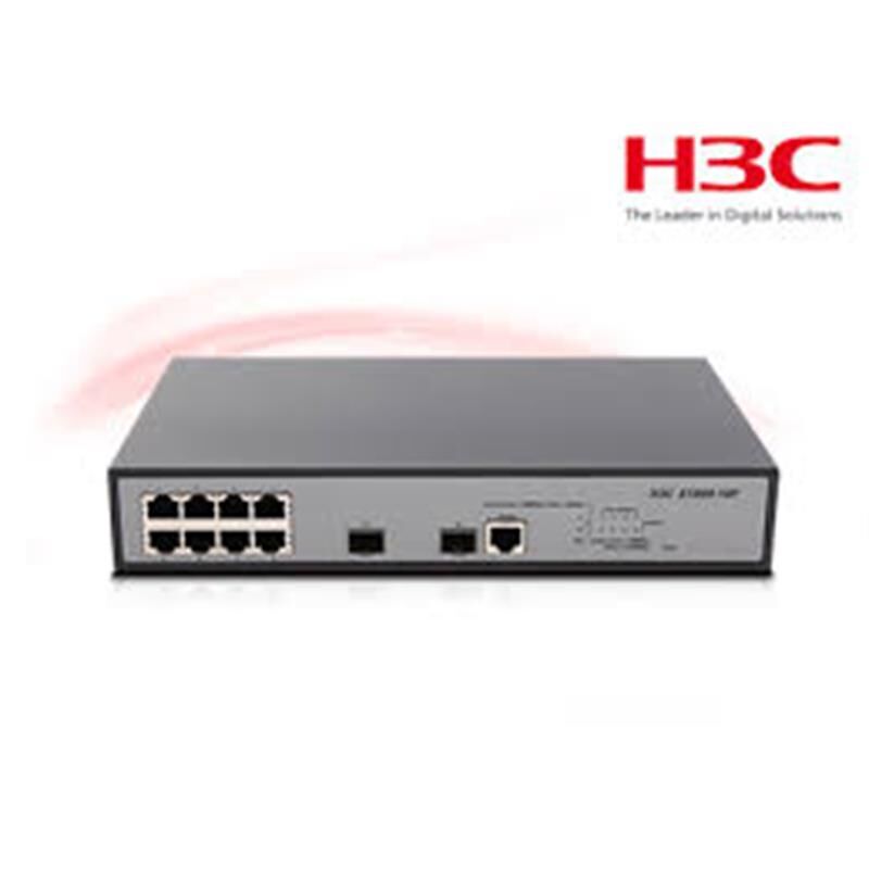 H3C 9801A1Q6 S1850‑10P 8‑Port 10/100/1000 Mbps Gigabit Ethernet + 2x1 Gbps SFP Uplink Web Yönetilebilir L2 Rackmount Switch