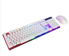 Everest KM-198 Luminax Beyaz Gökkuşağı Aydınlatmalı Q Kablolu Gaming Oyuncu Klavye + Mouse Set