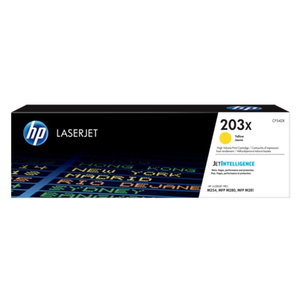 HP 203X Yellow (Sarı) Yüksek Kapasiteli Orijinal LaserJet Toner Kartuşu - 2.500 Sayfa (CF542X)