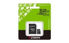 Kingston Canvas Select Plus Gen3 512GB microSDXC 150MB/s U3 V30 A1 Hafıza Kartı + SD Adaptör (SDCS3/512GB)