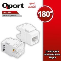 Q-Port Q-J180K Cat6 UTP 180 Derece Keystone Jack (Dikey Çakım)