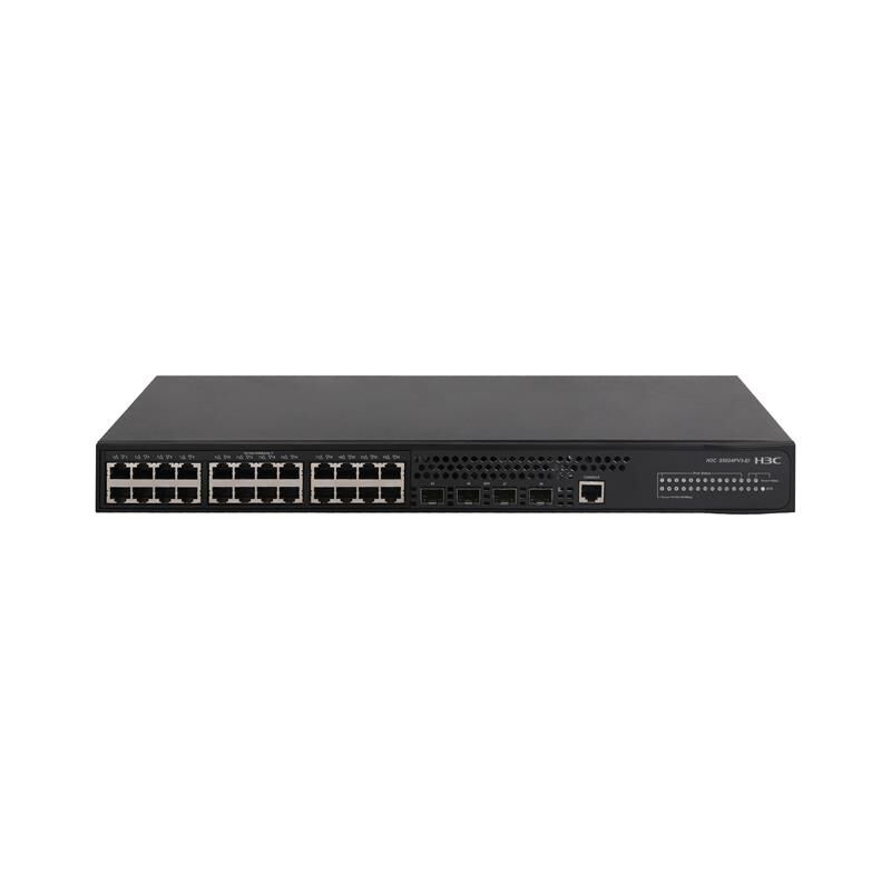 H3C S5024PV3‑EI (9801A1QT) 24 Port Gigabit + 4 x 1 Gbps SFP Uplink, Layer 2 Yönetilebilir, Rackmount Metal Kasa