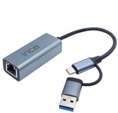Inca IUTP-01TX Alüminyum 1000Mbps USB 3.0 & Type-C 3.1 Ethernet Çevirici Adaptör