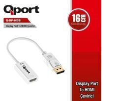 Qport Q-DP-HDB DisplayPort (Male) to HDMI (Female) 4K Destekli Dönüştürücü Adaptör