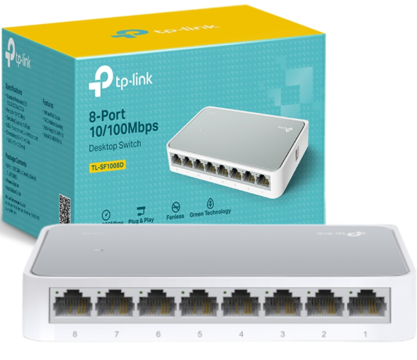 TP-Link TL-SF1008D 8 Port 10/100 Mbps Fast Ethernet Yönetilemez Masaüstü Switch TL-SF1008D Ağ Anahtarı