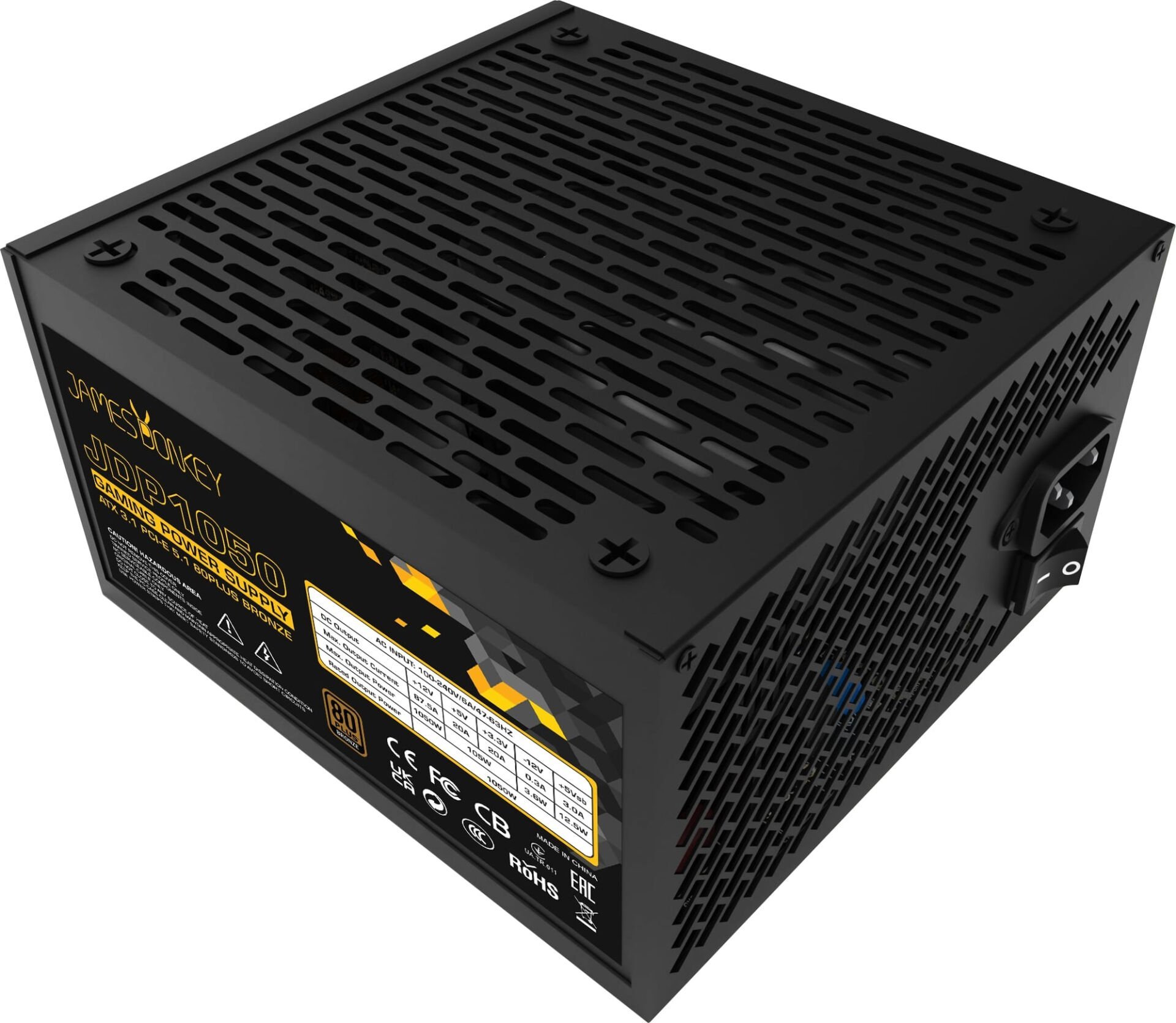 James Donkey JDP1050 APFC 12 cm 1050 W 80+ Bronze ATX 3.1 PCI‑E 5.1 Güç Kaynağı