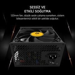 James Donkey JDP1050 APFC 12 cm 1050 W 80+ Bronze ATX 3.1 PCI‑E 5.1 Güç Kaynağı