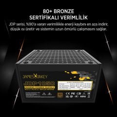 James Donkey JDP1050 APFC 12 cm 1050 W 80+ Bronze ATX 3.1 PCI‑E 5.1 Güç Kaynağı