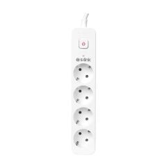 S-link SPG401S 1.5m 1.5mm 100 yüzde  Bakır 750 Joule 4 lü Anahtarlı Akım Korumalı Priz