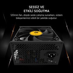 James Donkey JDP650 APFC 12 Cm 650 W 80+ Bronze Sertifikalı Aktif PFC Güç Kaynağı 120 mm Fan 24 Ay Garanti