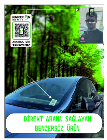 Karefon QR Araç Etiketi Mobil Son Teknoloji Araç İletişim Platformu Yıllık Abonelikli Dijital QR Araç Tanımlama ve İletişim Sistemi