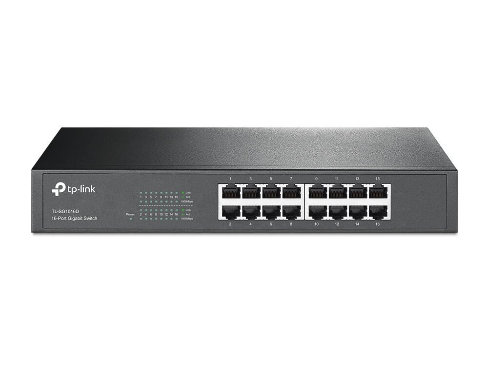 TP-LINK TL-SG1016D 16 Port Gigabit 10/100/1000 Mbps Yönetilemez Switch, Rack/Uygun, Ev ve Ofis Ağları İçin