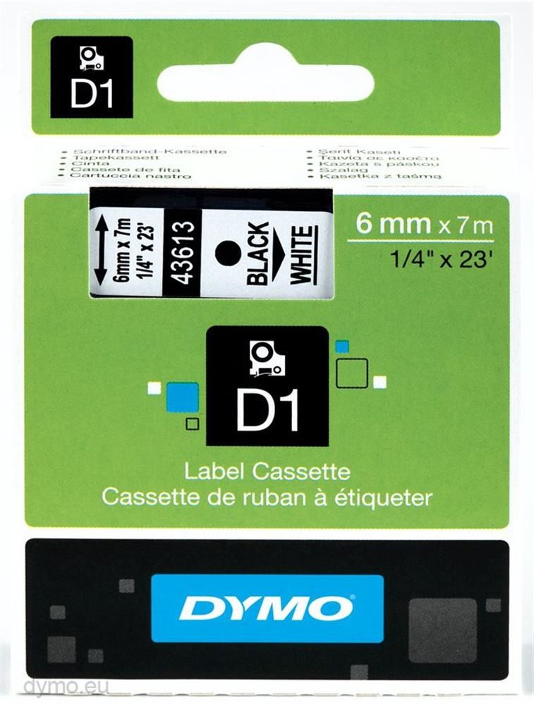 DYMO S0720790 D1 Yedek Şerit 6mm x 7m Sarı Üzeri Siyah (43618)
