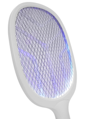 Asonic AS-A25 UV Mavi Işıklı Şarjlı Masaüstü Raket Sinek Öldürücü Beyaz-Gri 1200mAh 3000V Çıkış Elektrikli Sinek Savar