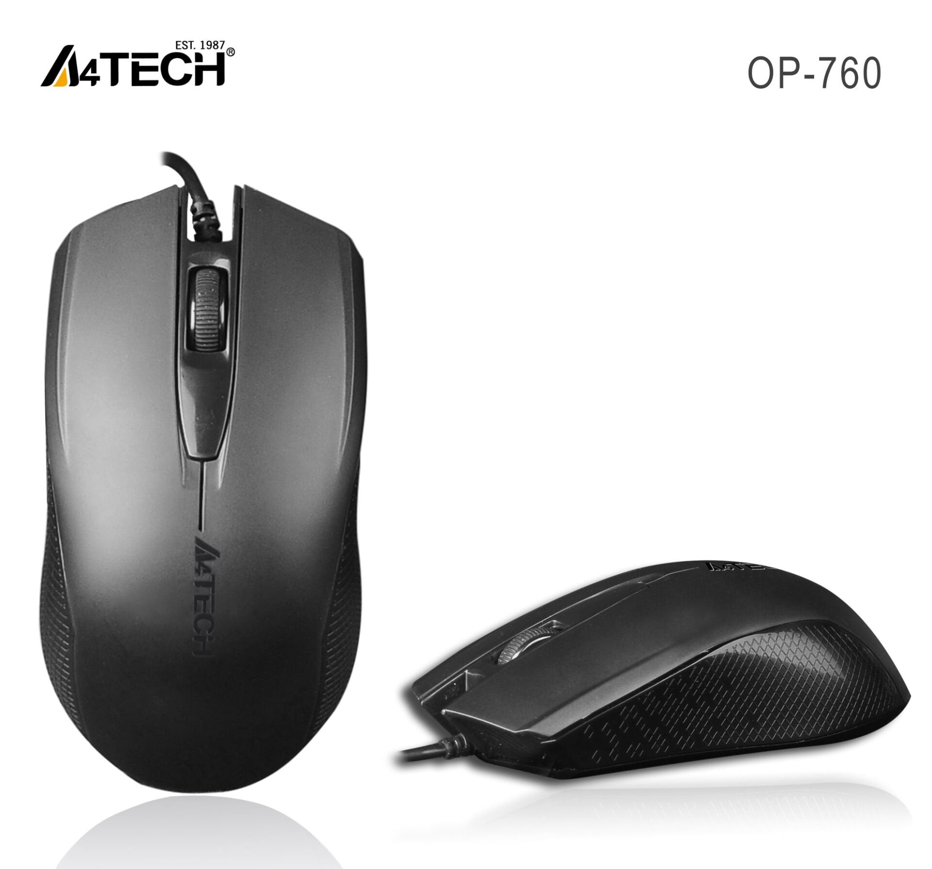 A4 Tech OP-760 V-Track USB Kablolu Optik Siyah Mouse