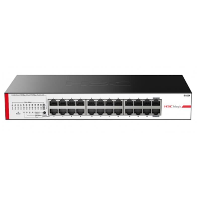 H3C MAGIC BS224 24 Port Gigabit Rackmount Switch, Tam Metal Kasa, 10 Gbps Switching