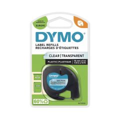DYMO S0721530 LetraTag Plastik Şeffaf Şerit 12mm x 4m (12267)