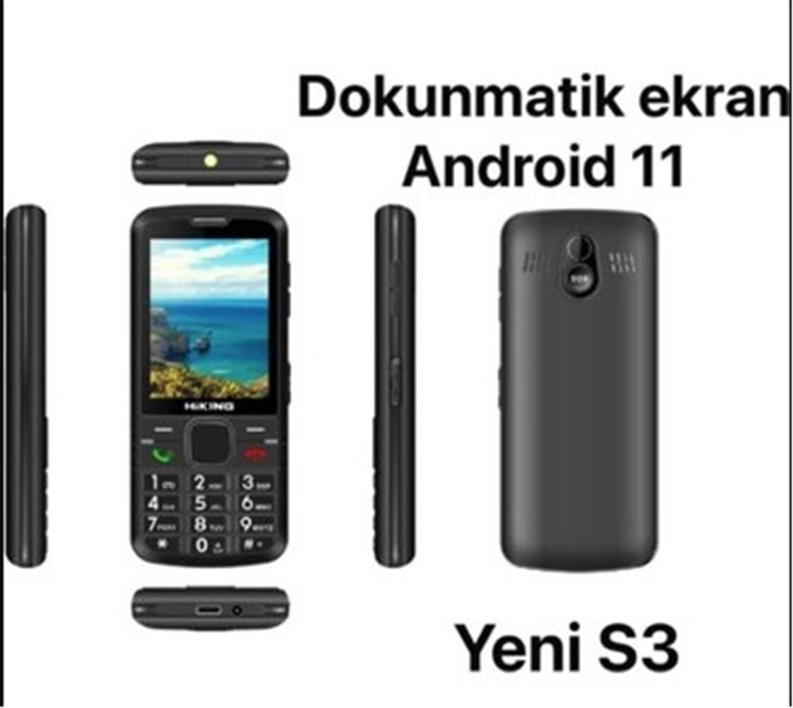 Hiking S3 4.5G Destekli Kameralı ve Bluetoothlu Tuşlu Cep Telefonu - Siyah