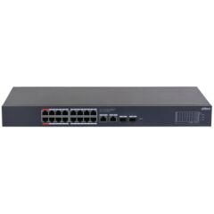DAHUA CS4220‑16GT‑240 16×10/100/1000 Mbps RJ‑45 PoE+ (2×Hi‑PoE 90W, 14×PoE 30W) + 2×RJ45 + 2×SFP Gigabit Uplink, 240 W PoE Bütçesi, Cloud (DoLynk Care) Takipli Layer‑2 Yönetilebilir 1U Rack/Desk Switch