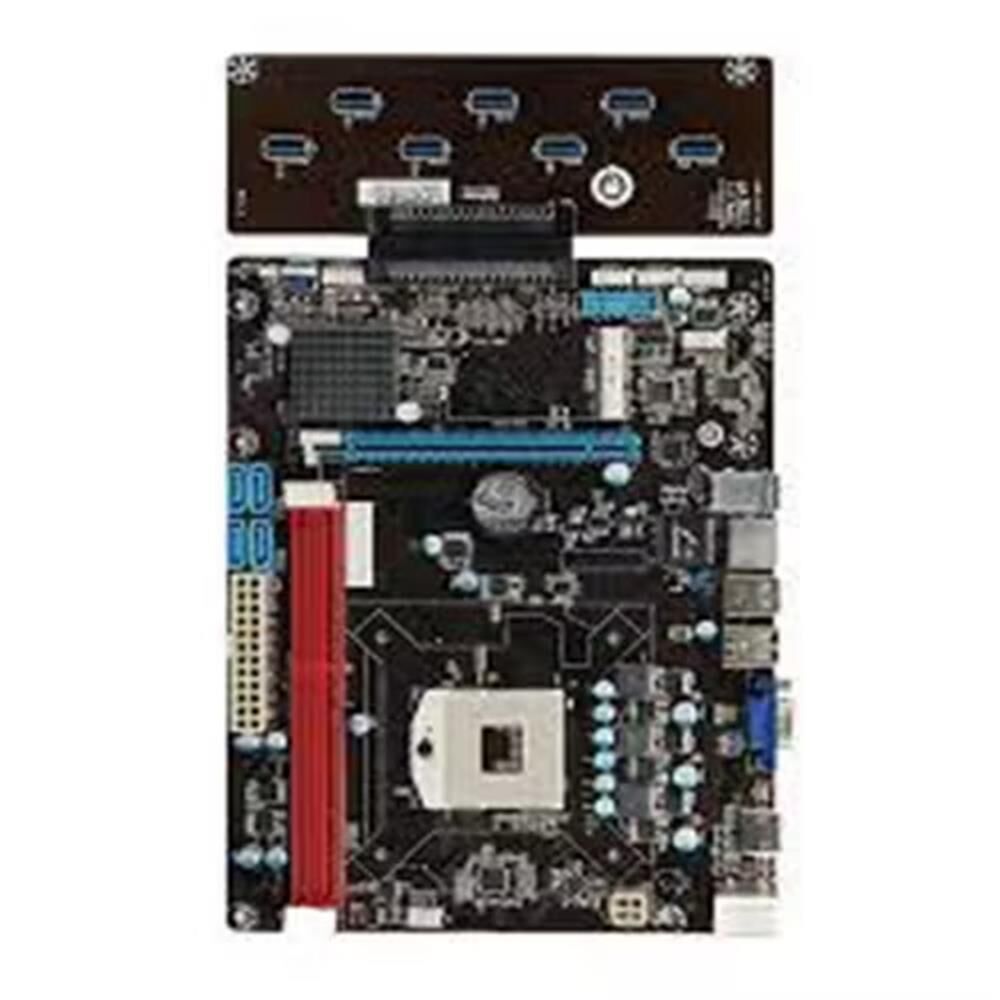 Esonic QS8-BTC Combo Dahili Intel Celeron İşlemcili HM65 DDR3 1600MHz 8-GPU Mining Anakart