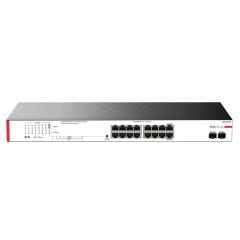H3C MAGIC BS218F‑HP 16×10/100/1000 Mbps RJ45 PoE+ + 2×1 Gbps SFP Uplink Smart‑Managed Rackmount Switch • 225 W PoE Budget • 52 Gbps Switching • Web/CLI Yönetim • Rack‑Mount Metal Kasa