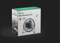 Feny FN-F87 Metal 360 Derece Dönebilen 6'' Mini Masaüstü Fan
