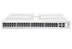 HPE Aruba Instant On 1930‑48G 4SFP+ (JL685A) 48×10/100/1000 Mbps RJ45 + 4×1/10 Gbps SFP+ Smart‑Managed Rack‑Mount Switch • 176 Gbps Switching • 130.95 Mpps • Web/Cloud Yönetim • Fanless Metal Kasa • Lifetime Garanti