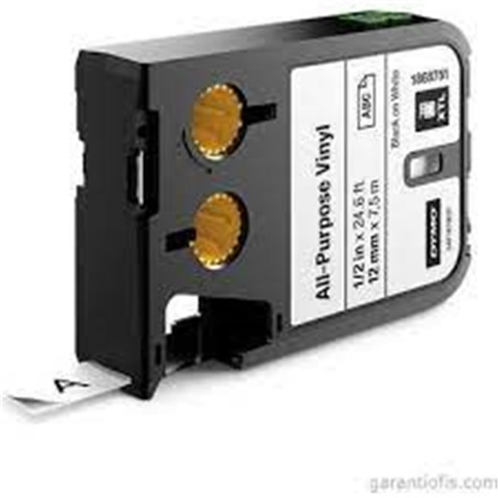 DYMO 1868751 XTL Çok Amaçlı Vinil 12 mm x 7 m Beyaz-Siyah