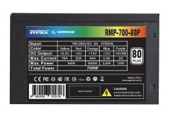 RAMPAGE RMP‑700‑80P 700W 80 PLUS Bronze 12 cm Fan Aktif PFC ATX PSU Siyah