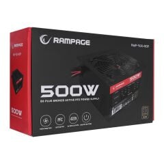RAMPAGE RMP-500-80P 500W 80 PLUS 12cm Fan A ktif PFC Power Supply