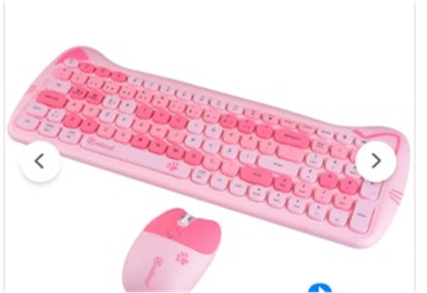 Ndneed Sevimli Kedi Kablosuz Klavye ve Mouse Bluetooth Set