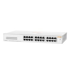 HPE Aruba Instant On 1430‑24G (R8R49A) 24-Port Gigabit Unmanaged Rack/Taşınabilir Switch • 24×10/100/1000 Mbps RJ45 • Fanless Sessiz Metal Kasa • Energy-Efficient Ethernet • Lifetime Warranty