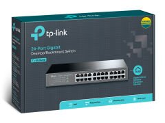 TP-LINK TL-SG1024D 24 Port Gigabit 10/100/1000 Mbps Yönetilemez Switch, Rack/Uygun, Ev ve Ofis Ağları İçin