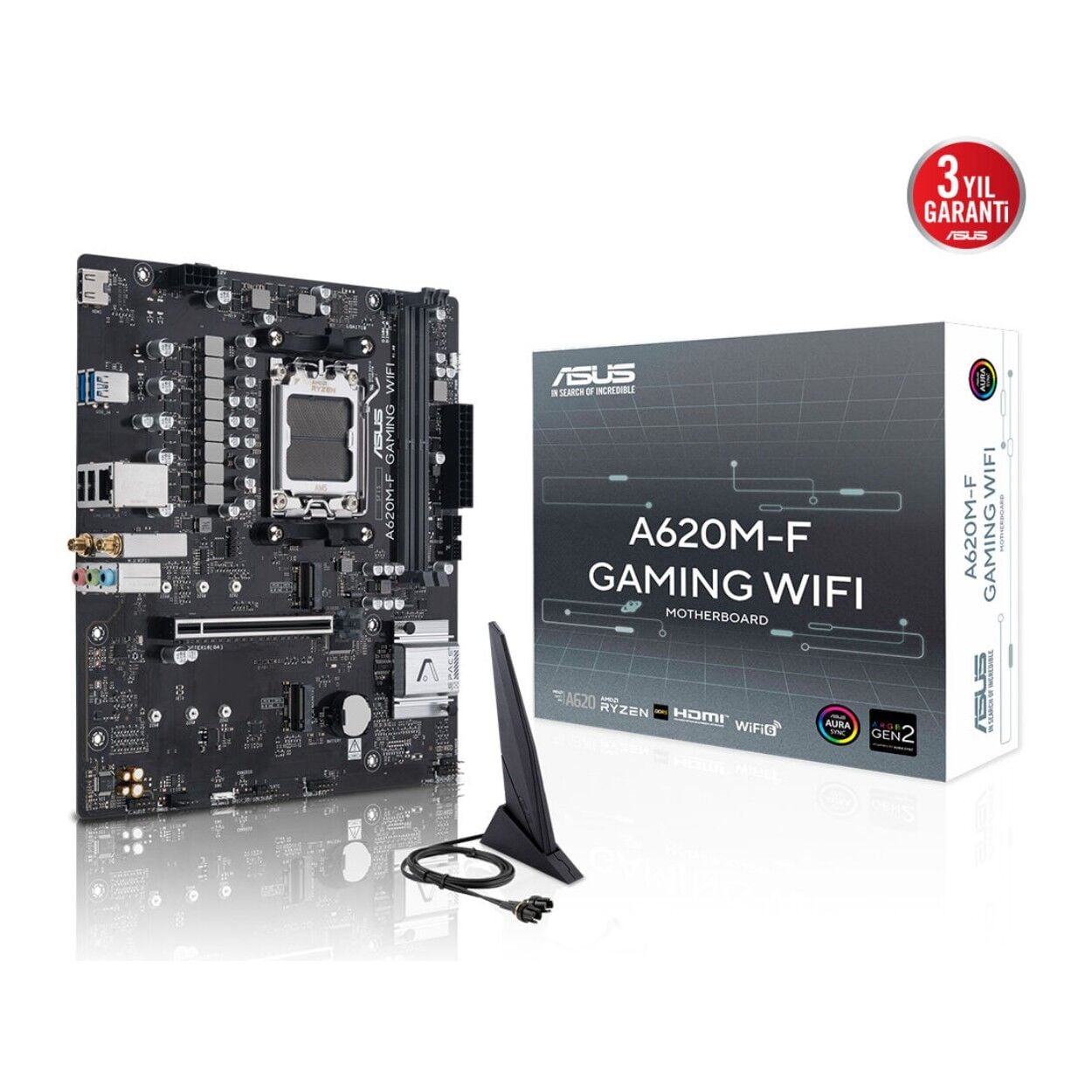 ASUS A620M-F GAMING WIFI AM5 DDR5 8000 HDMI 2xM2 WiFi6E+BT AURA RGB 2.5GLAN mATX