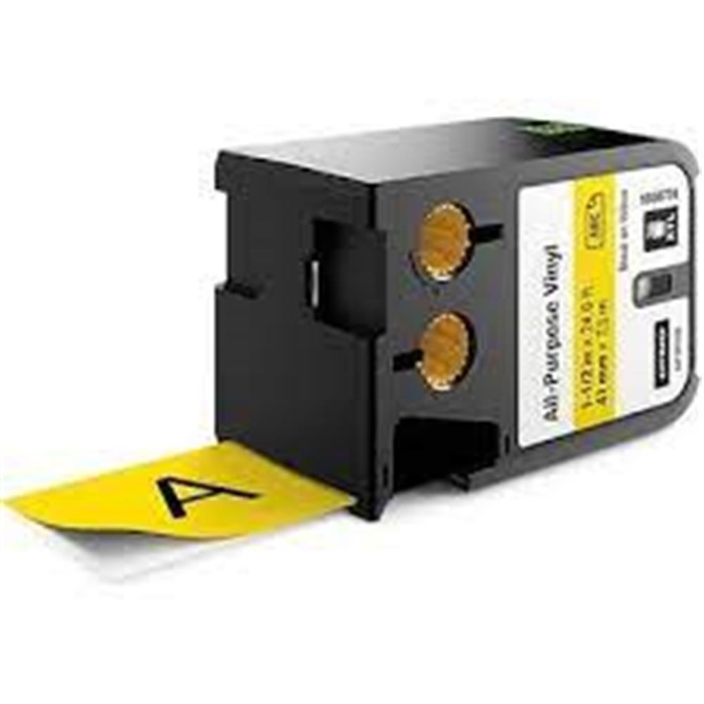 DYMO 1868774 Çok Amaçlı Vinil, 41 mm x 7 m, Sarı-Siyah