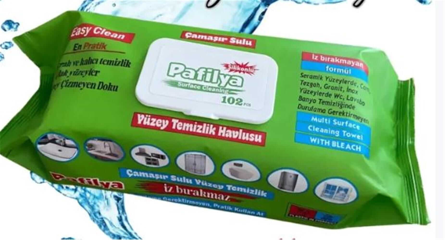Pafilya Çamaşır Sulu  Yüzey Temizlik Havlusu 102 li (İz Bırakmaz)(Seramik-Cam-Banyo-Wc-Granit)