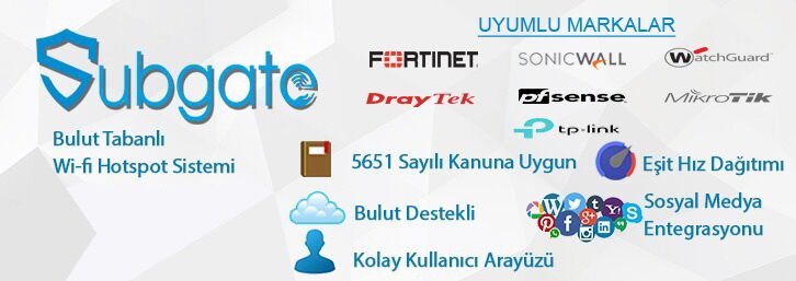 Subgate SG1-C50 Hotspot Gateway ve 5651 Sayılı Kanun Uyumlu Loglama Yazılımı Lisansı - 50 Kullanıcı (1 Yıllık)
