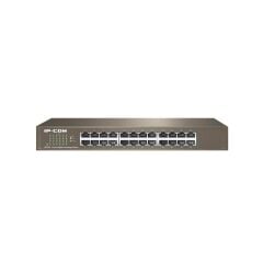 IP‑COM G1024D 24×10/100/1000 Mbps RJ45 Metal Kasa Rack‑Mount Unmanaged Switch • 48 Gbps Switching • 8K MAC • 4 Mb Buffer • Fanless • Yıldırım Koruma