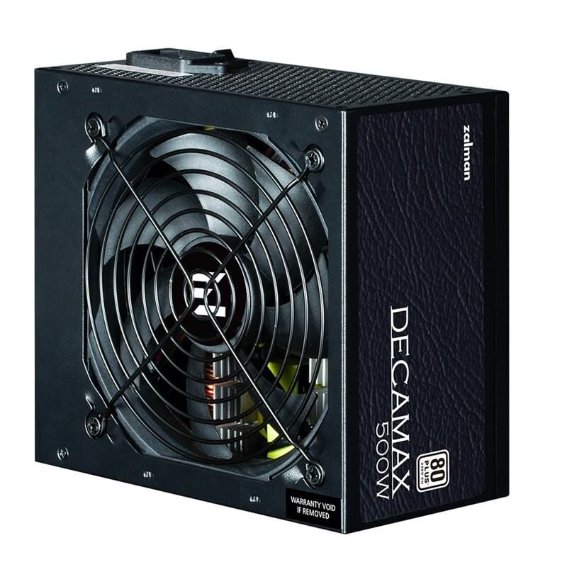 ZALMAN ZM500‑LX3 DecaMax 500W 80PLUS Standard Aktif PFC %99 Verimli 120 mm Hidro‑Dynamic Fanlı Yüksek Koruma Devreli ATX 12V v2.31 Power Supply