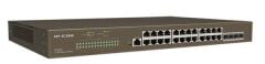 IP‑COM G5328F 24×10/100/1000 Mbps RJ45 + 4×1 Gbps SFP Layer‑3 Cloud Yönetilebilir Rack‑Mount Backbone Switch • 56 Gbps Switching • 16K MAC • 12 Mb Buffer • VLAN/STP/Routing/ACL • ProFi Cloud & CLI/SNMP Yönetim