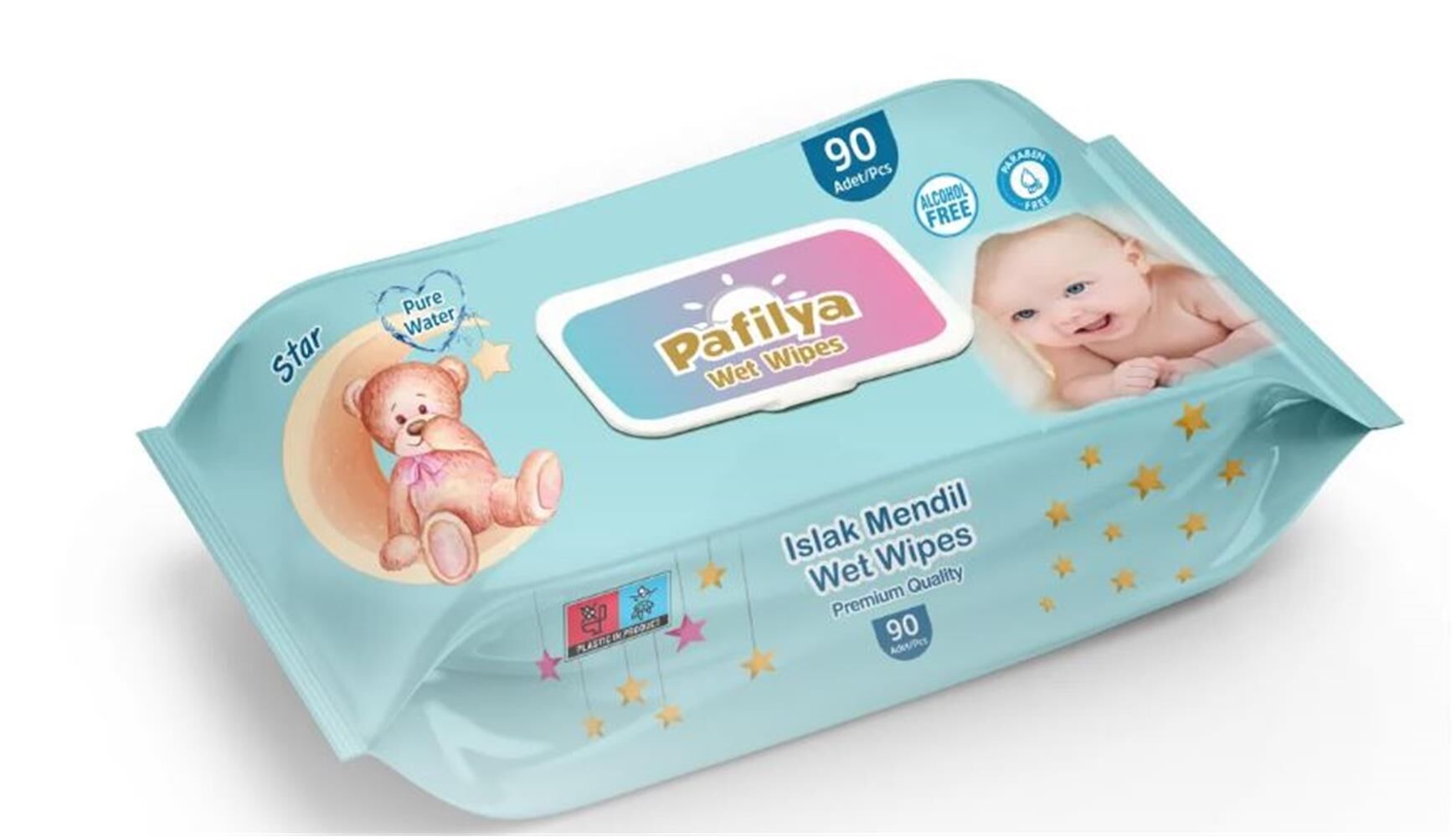 Pafilya Star Bebek Islak Havlu 90'lı Paket (Alkol ve Paraben İçermez)