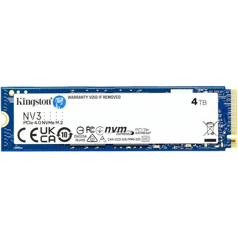 Kingston NV3 4TB NVMe PCIe 4.0 x4 M.2 2280 SSD (6000MB Okuma / 5000MB Yazma)